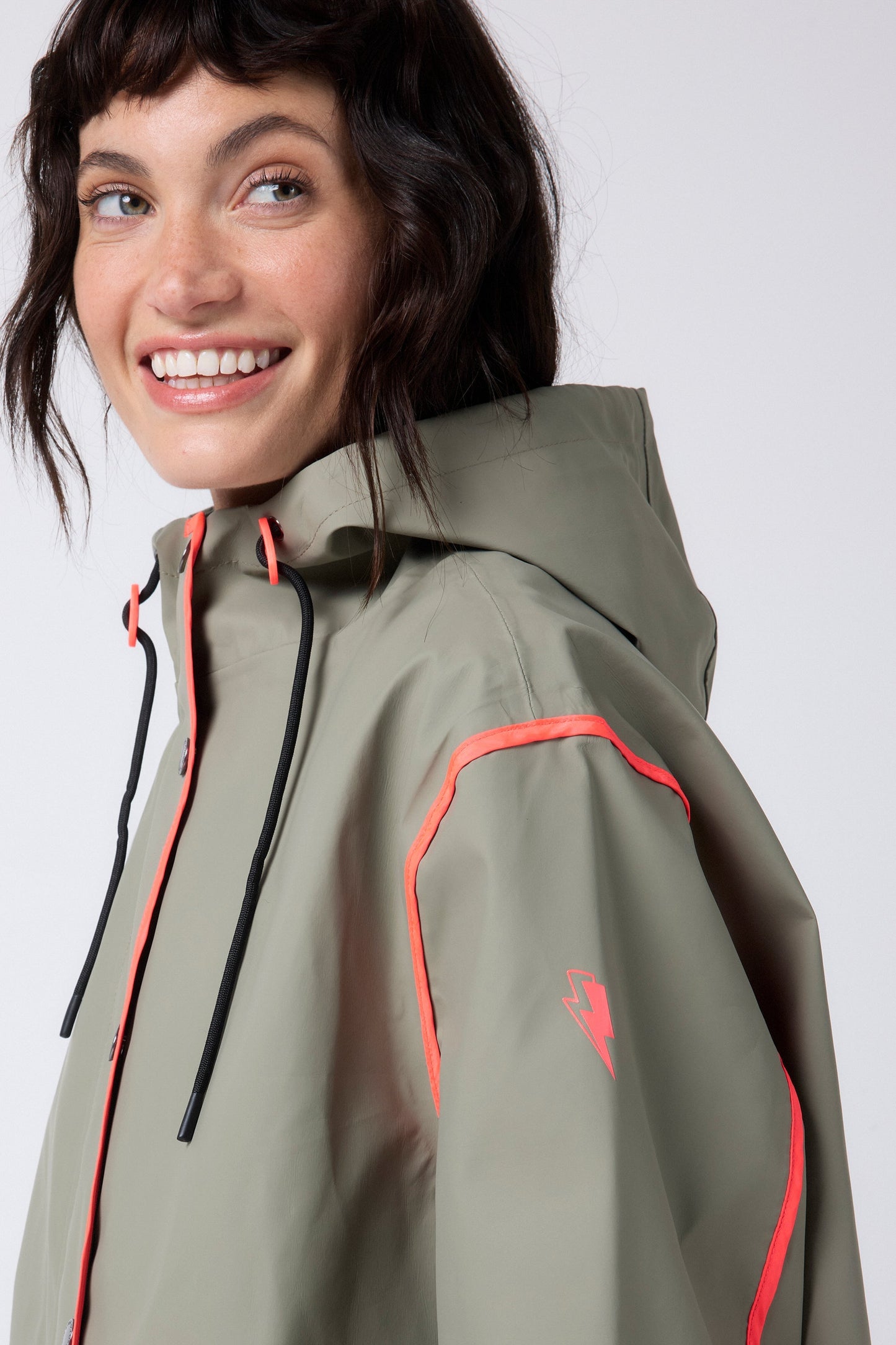 Khaki Płaszcz Przeciwdeszczowy