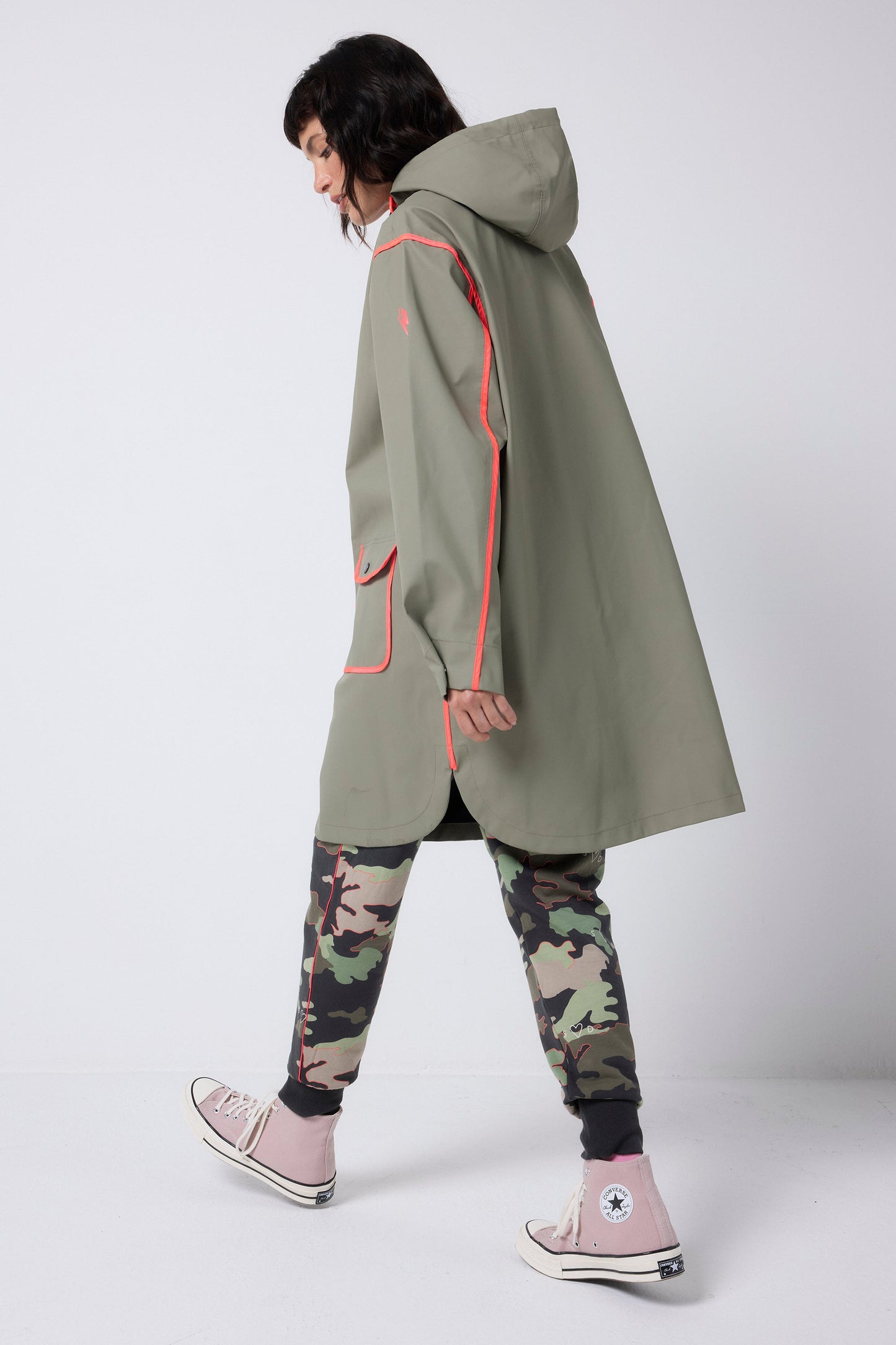 Khaki Płaszcz Przeciwdeszczowy