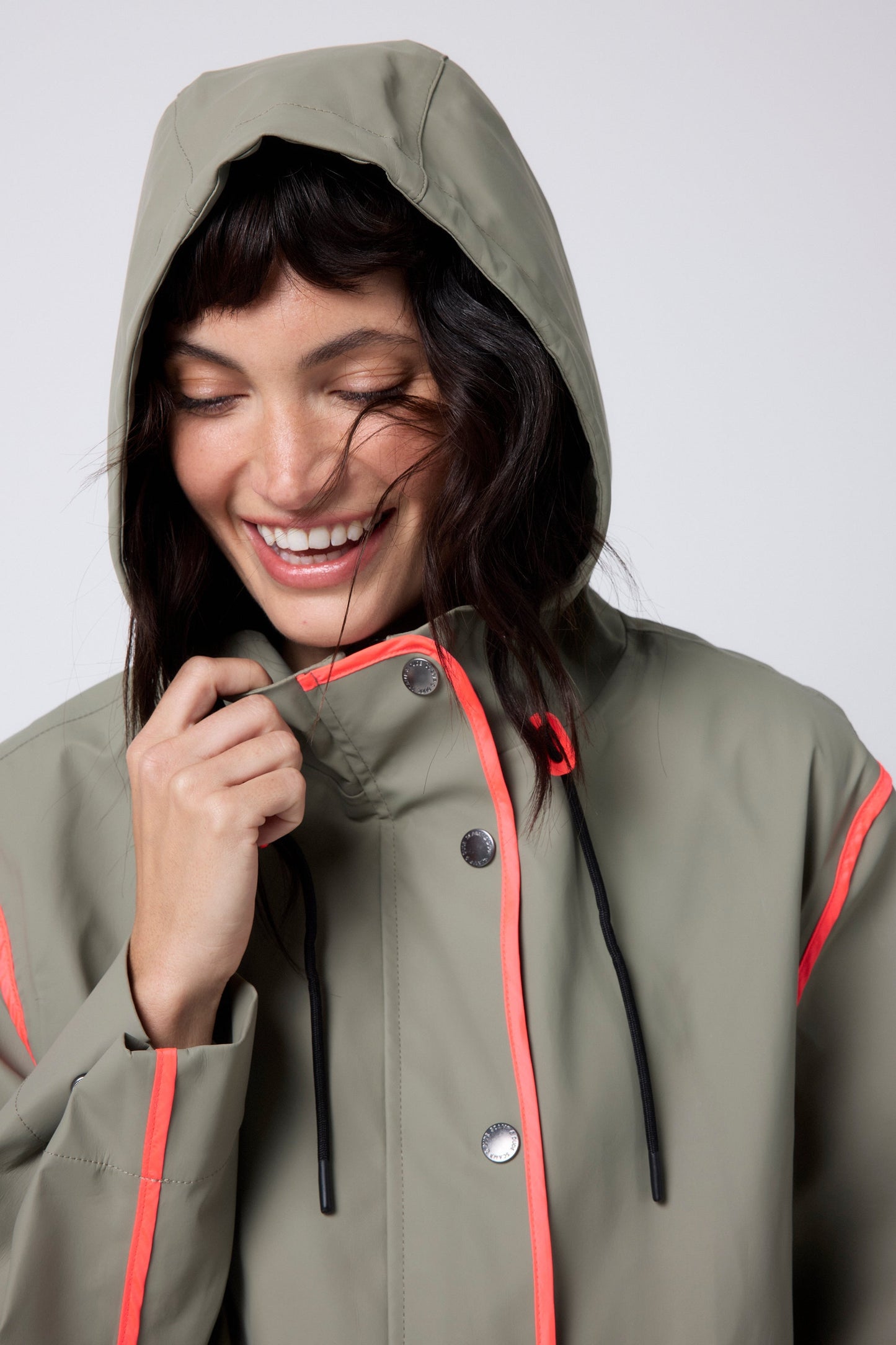 Khaki Płaszcz Przeciwdeszczowy